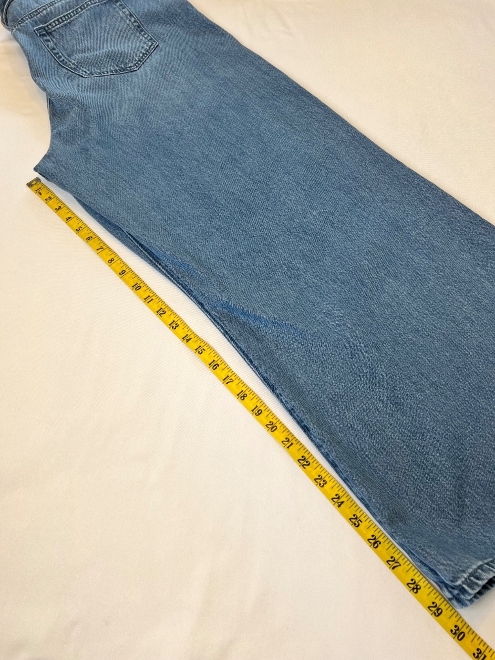 *FIRM PRICE* LOFT Palazzo Drape Denim Wide Leg Jeans with a Belted Waist - Picture 12 of 12